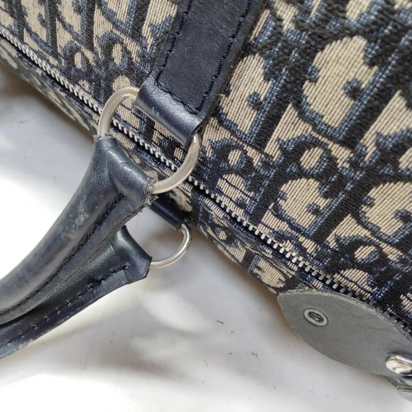 Authentic Christian Dior Navy Blue Canvas Hand Bag mn517-113025 - Picture 9 of 16